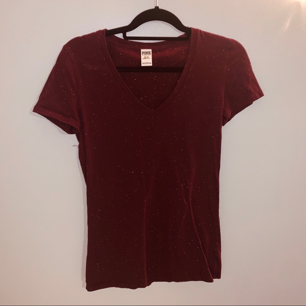 PINK/ Victoria’s Secret Maroon Casual T-Shirt